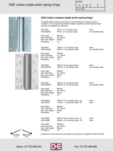Spring Hinge Brochure