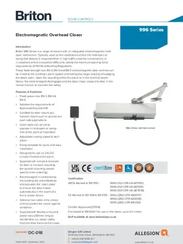 Briton 996 Electromagnetic Door Closers