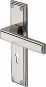 ATL5700-PNF Heritage Brass Door Handle Lever Lock Atlantis Design Polished Nickel Finish