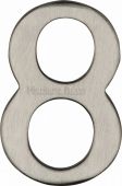 C1568 8-SN Heritage Brass Numeral 8 Self Adhesive 51mm (2") Satin Nickel Finish