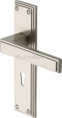 ATL5700-SN Heritage Brass Door Handle Lever Lock Atlantis Design Satin Nickel Finish