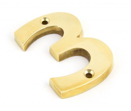 Click Here To Enlarge This Photo Of 83713 From The Anvil Polished Brass Numeral 3
