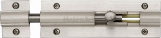 C1582 4-SN Heritage Brass Door Bolt Straight 4" x 1 ¼" Satin Nickel Finish