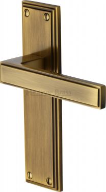 Click Here To Enlarge This Photo Of ATL5710-AT Heritage Brass Door Handle Lever Latch Atlantis Design Antique Brass Finish