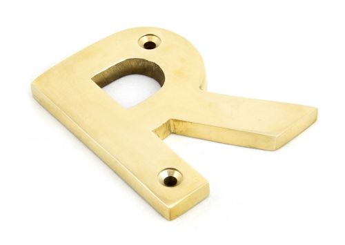 Click Here To Enlarge This Photo Of 83801R From The Anvil Polished Brass Letter R