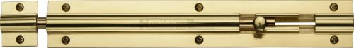 Click Here To Enlarge This Photo Of C1582 8-PB Heritage Brass Door Bolt Straight 8" x 1 ¼" Polished Brass Finish
