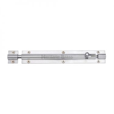 Click Here To Enlarge This Photo Of C1582 8-SC Heritage Brass Door Bolt Straight 8" x 1 ¼" Satin Chrome Finish