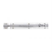 C1582 8-SC Heritage Brass Door Bolt Straight 8" x 1 ¼" Satin Chrome Finish