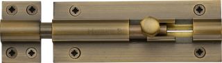 C1584 4-AT Heritage Brass Door Bolt Straight 4" x 1 ½"" Antique Brass Finish
