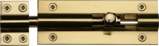 C1584 4-PB Heritage Brass Door Bolt Straight 4" x 1 ½"" Polished Brass Finish