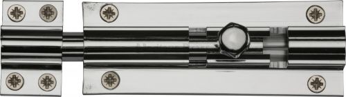 Click Here To Enlarge This Photo Of C1584 4-PC Heritage Brass Door Bolt Straight 4" x 1 ½"" Polished Chrome Finish