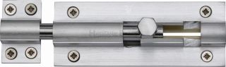 C1584 4-SC Heritage Brass Door Bolt Straight 4" x 1 ½"" Satin Chrome Finish