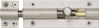 C1584 4-SN Heritage Brass Door Bolt Straight 4" x 1 ½"" Satin Nickel Finish