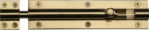 Click Here To Enlarge This Photo Of C1584 6-PB Heritage Brass Door Bolt Straight 6" x 1 ½"" Polished Brass Finish