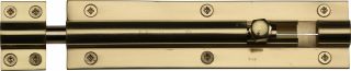C1584 6-PB Heritage Brass Door Bolt Straight 6" x 1 ½"" Polished Brass Finish