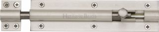 C1584 6-SN Heritage Brass Door Bolt Straight 6" x 1 ½"" Satin Nickel Finish