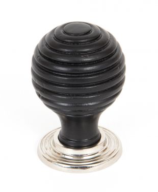 Click Here To Enlarge This Photo Of 83869 From The Anvil Ebony & Polished Nickel Beehive Cabinet Knob - Small