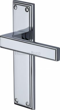 Click Here To Enlarge This Photo Of ATL5710-PC Heritage Brass Door Handle Lever Latch Atlantis Design Polished Chrome Finish
