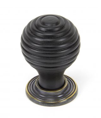 Click Here To Enlarge This Photo Of 83871 From The Anvil Ebony & Aged Brass Beehive Cabinet Knob - Small