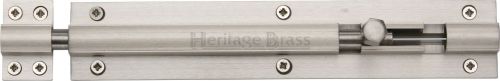 Click Here To Enlarge This Photo Of C1584 8-SN Heritage Brass Door Bolt Straight 8" x 1 ½"" Satin Nickel Finish