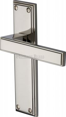 Click Here To Enlarge This Photo Of ATL5710-PNF Heritage Brass Door Handle Lever Latch Atlantis Design Polished Nickel Finish