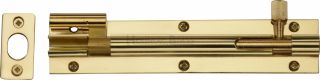 C1592 6-PB Heritage Brass Door Bolt Necked 6" x 1 ¼" Polished Brass Finish