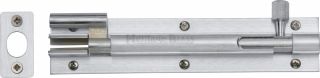 C1592 6-SC Heritage Brass Door Bolt Necked 6" x 1 ¼" Satin Chrome Finish