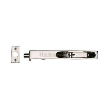 Click Here To Enlarge This Photo Of C1680 10-PNF Heritage Brass Lever Action Flush Bolt 10" x .¾" Polished Nickel Finish