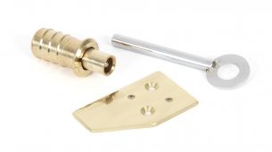 90271 From The Anvil Polished Brass Flush Sash Stop (Keyed)