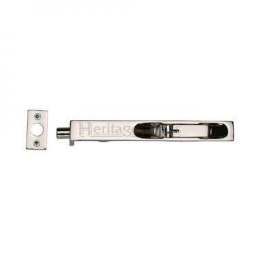 Click Here To Enlarge This Photo Of C1680 8-PNF Heritage Brass Lever Action Flush Bolt 8" x .¾" Polished Nickel Finish