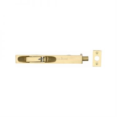 Click Here To Enlarge This Photo Of C1680 8-SB Heritage Brass Lever Action Flush Bolt 8" x .¾" Satin Brass Finish