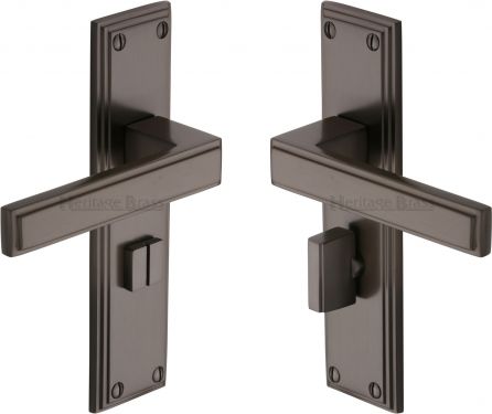 Click Here To Enlarge This Photo Of ATL5730-MB Heritage Brass Door Handle For Bathroom Atlantis Design Matt Bronze Finish