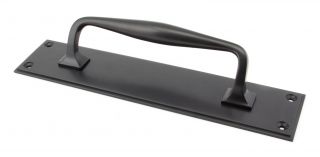 45382 From the Anvil Aged Bronze 300mm Art Deco Pull Handle on Backplate