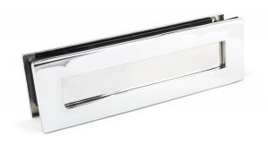 45444 From the Anvil Polished Chrome Traditional Letterbox - Size: 315x92mm - C/C: 283mm - Aperture: 249x41mm