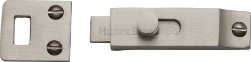 Click Here To Enlarge This Photo Of C1686-SN Heritage Brass Slide Bolt Satin Nickel Finish