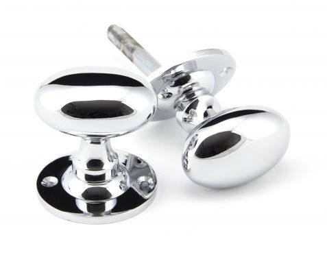 Click Here To Enlarge This Photo Of 91975 From the Anvil Polished Chrome Oval Mortice/Rim Knob Set