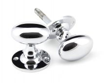91975 From the Anvil Polished Chrome Oval Mortice/Rim Knob Set
