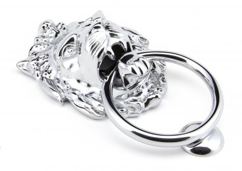 Click Here To Enlarge This Photo Of 91998 From the Anvil Polished Chrome Lion Head Knocker