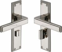 ATL5730-PNF Heritage Brass Door Handle For Bathroom Atlantis Design Polished Nickel Finish