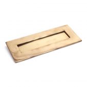 91931 From The Anvil Polished Bronze Small Letterplate - Size: 265x108mm - C/C: 232mm - Aperture: 198x44mm
