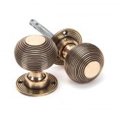 91926 From The Anvil Polished Bronze Heavy Beehive Mortice/Rim Knob Set
