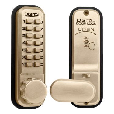 Click Here To Enlarge This Photo Of L2616 - LOCKEY 2435 Series Digital Lock With Holdback - Polished Brass
