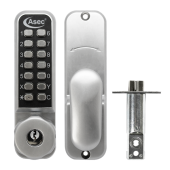 AS3303 - ASEC Easy Code Change Digital Lock With Key Override Optional Holdback & 60mm Latch