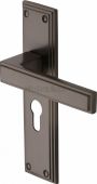 ATL5748-MB Heritage Brass Door Handle Euro Profile Atlantis Design Matt Bronze Finish