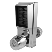 6354 - DORMAKABA Simplex 1000 Series 1021B Knob Operated Digital Lock With Key Override - Satin Chrome