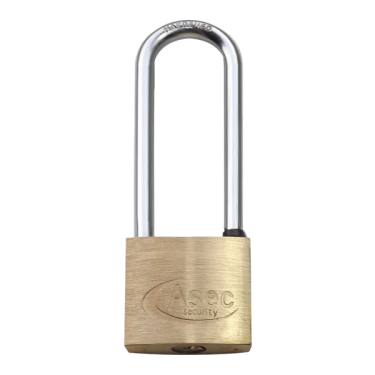 Click Here To Enlarge This Photo Of AS2507 - ASEC KD Long Shackle Brass Padlock 30mm