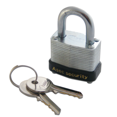 Click Here To Enlarge This Photo Of AS2537 - ASEC 787 & 797 Open Shackle Laminated Padlock 30mm KD
