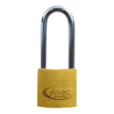 Click Here To Enlarge This Photo Of AS2505 - ASEC KA 'CX' Long Shackle Brass Padlock 30mm Boxed