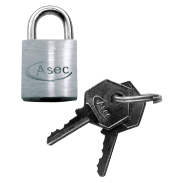 Click Here To Enlarge This Photo Of AS11865 - ASEC KD Open Shackle Chrome Finish Padlock 40mm