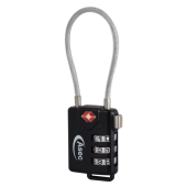 AS10210 - ASEC TSA Combination Luggage Cable Travel Padlock 3 Wheel